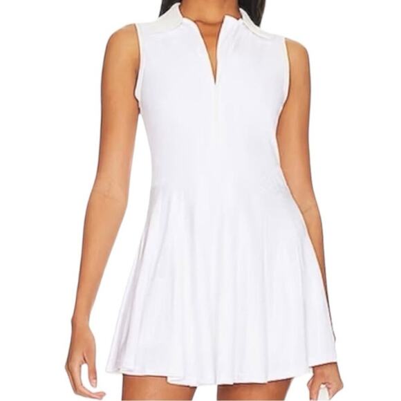WEWOREWHAT Tennis Zip-Up Dress White NWT 128.00 Size Large L - Picture 3 of 8